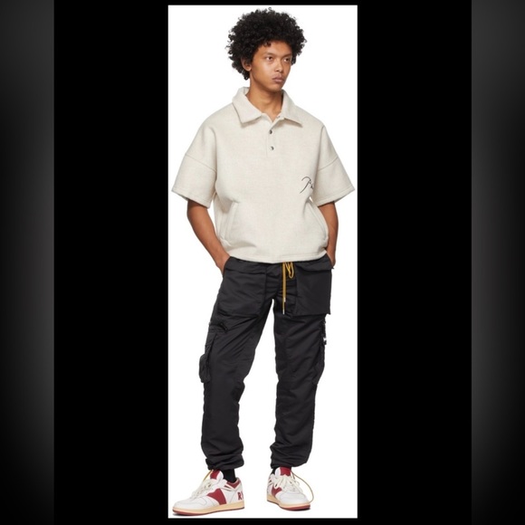 Rhude Shirt Pullover Sweatshirt Boxy Oversized F1 Polo Wool Mens Large Luxury - Picture 4 of 16